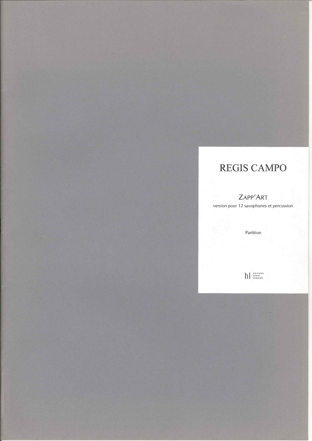 Campo, Zapp'Art (12Sax,[Glockenspiel]) (Lemoine)