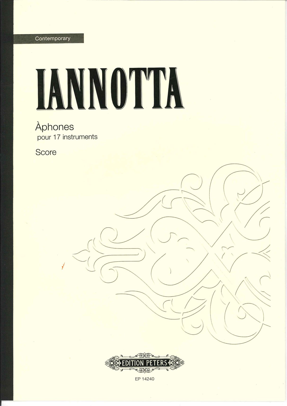 Iannotta, Aphones pour 17 instruments (Peters)