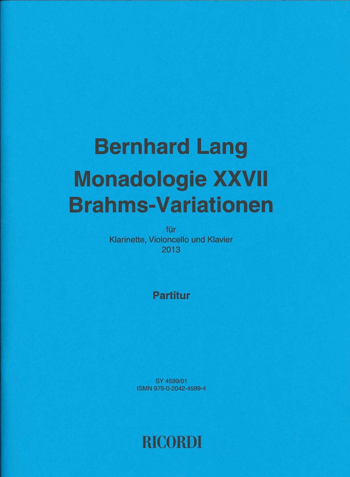 Lang, Monadologie XXVII: Brahms-Var. (Ricordi)