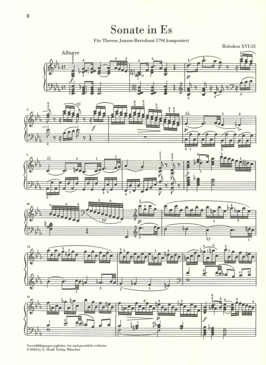 Haydn, Sonata Hob. 16/52 in Eb (Schiff) (Henle)