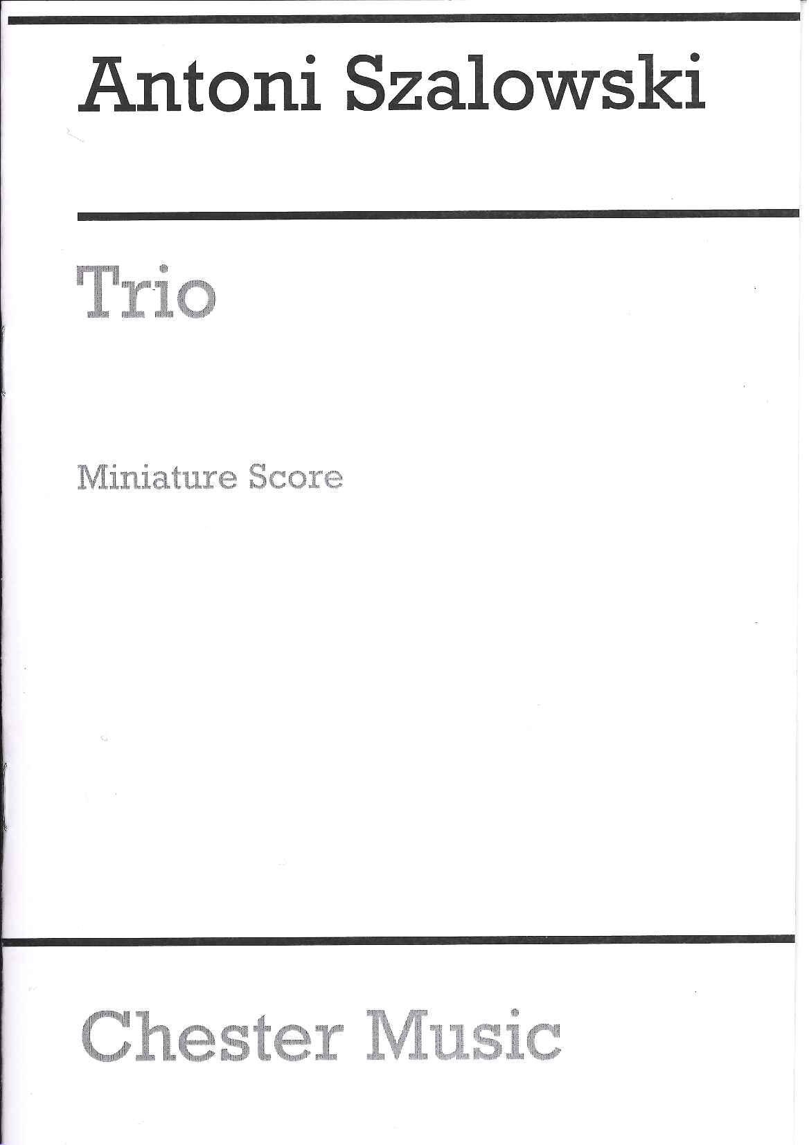 Szalowski, Trio (Score: Ob,Cl,Bn) (Chester)
