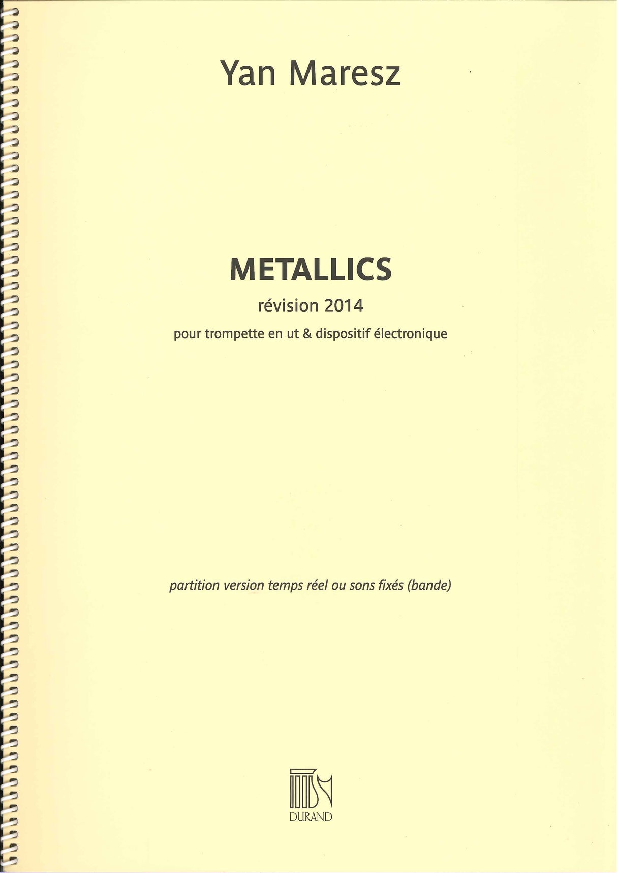 Maresz, Metallics (Trp,Elec) (Durand)