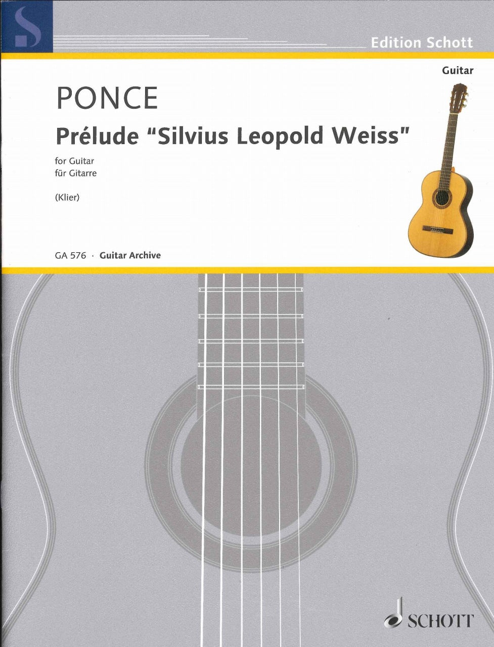 Ponce, Prelude 'Silvius Leopold Weiss' (Schott)