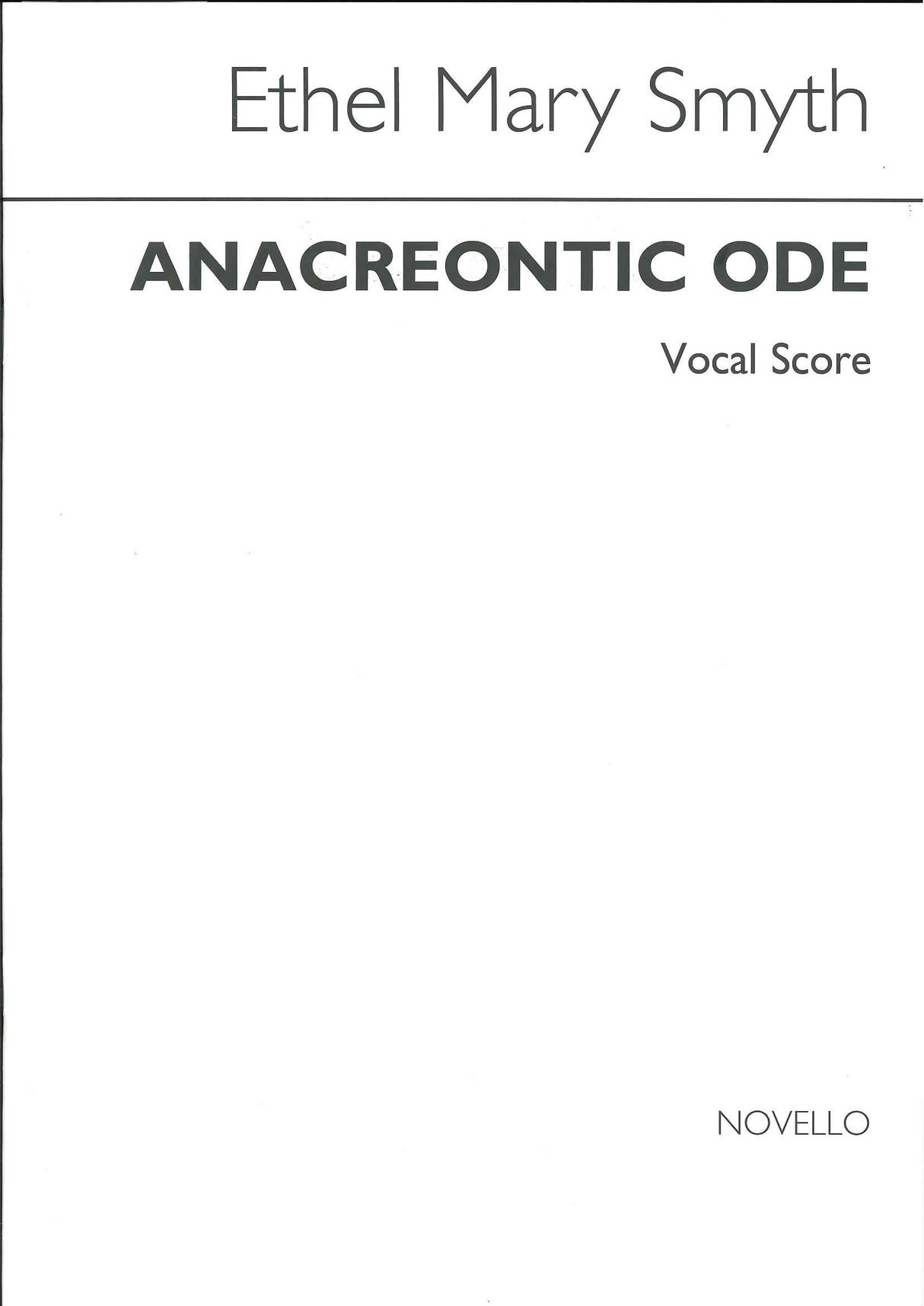 Smyth, Anacreontic Ode (Novello)