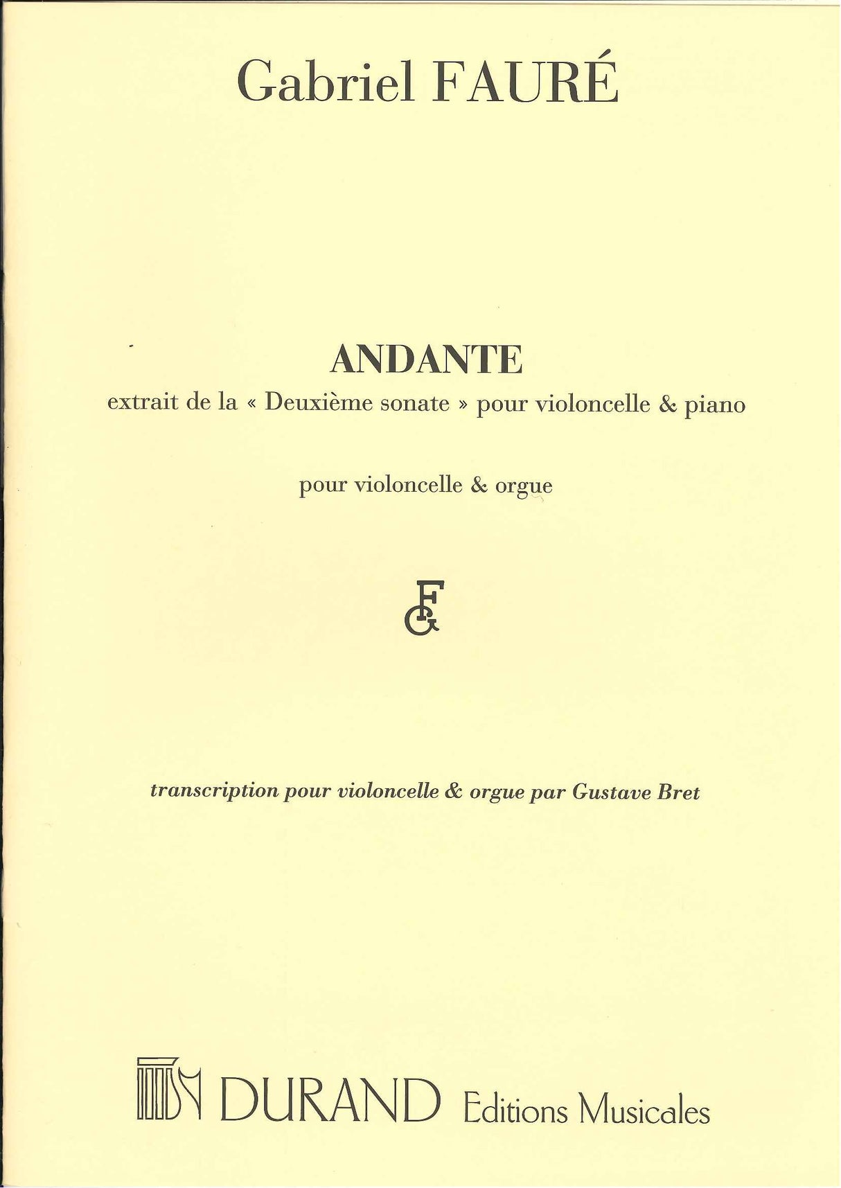 Faure, Sonata op. 117, Andante (Vc,Org) (Durand)