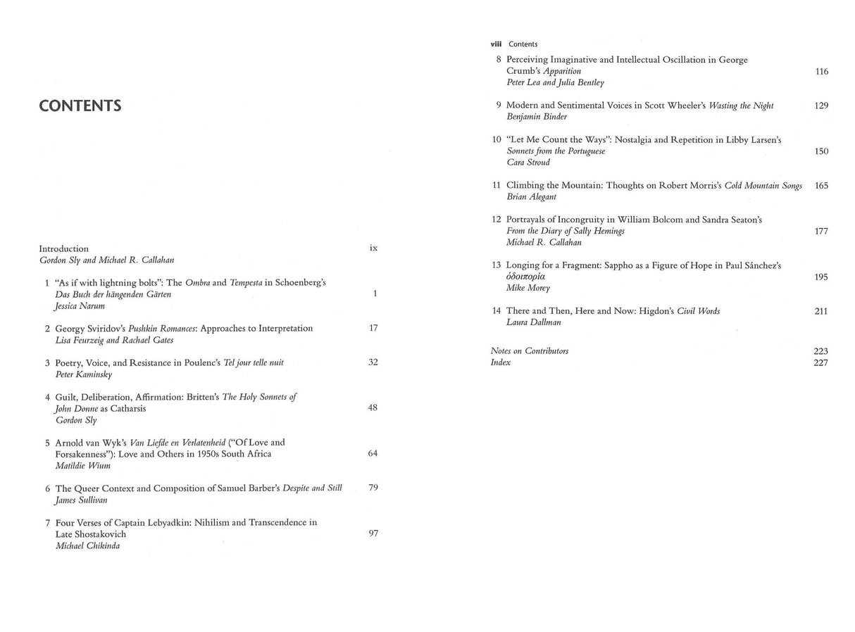 Sly, 20th- and 21st-C Song Cycles (pap) (Routledge)