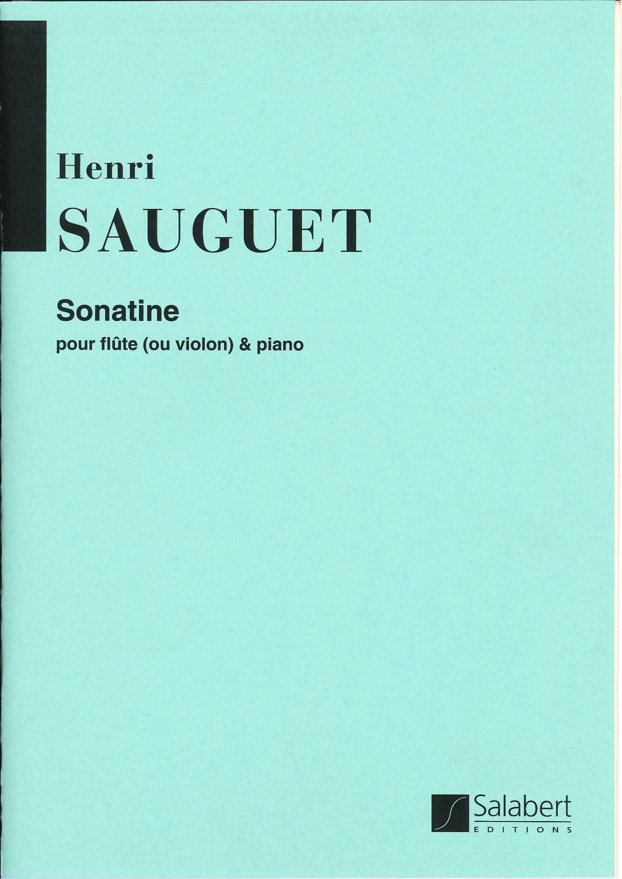 Sauguet, Sonatine pour flute et piano (Salabert)