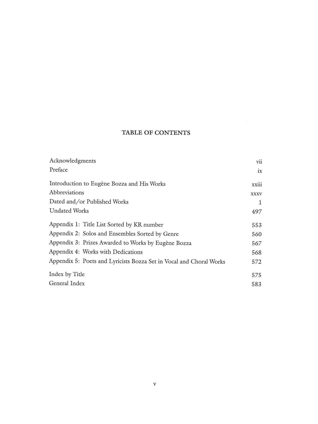Thematic Index of Works by Eugene Bozza (A-R Editions)
