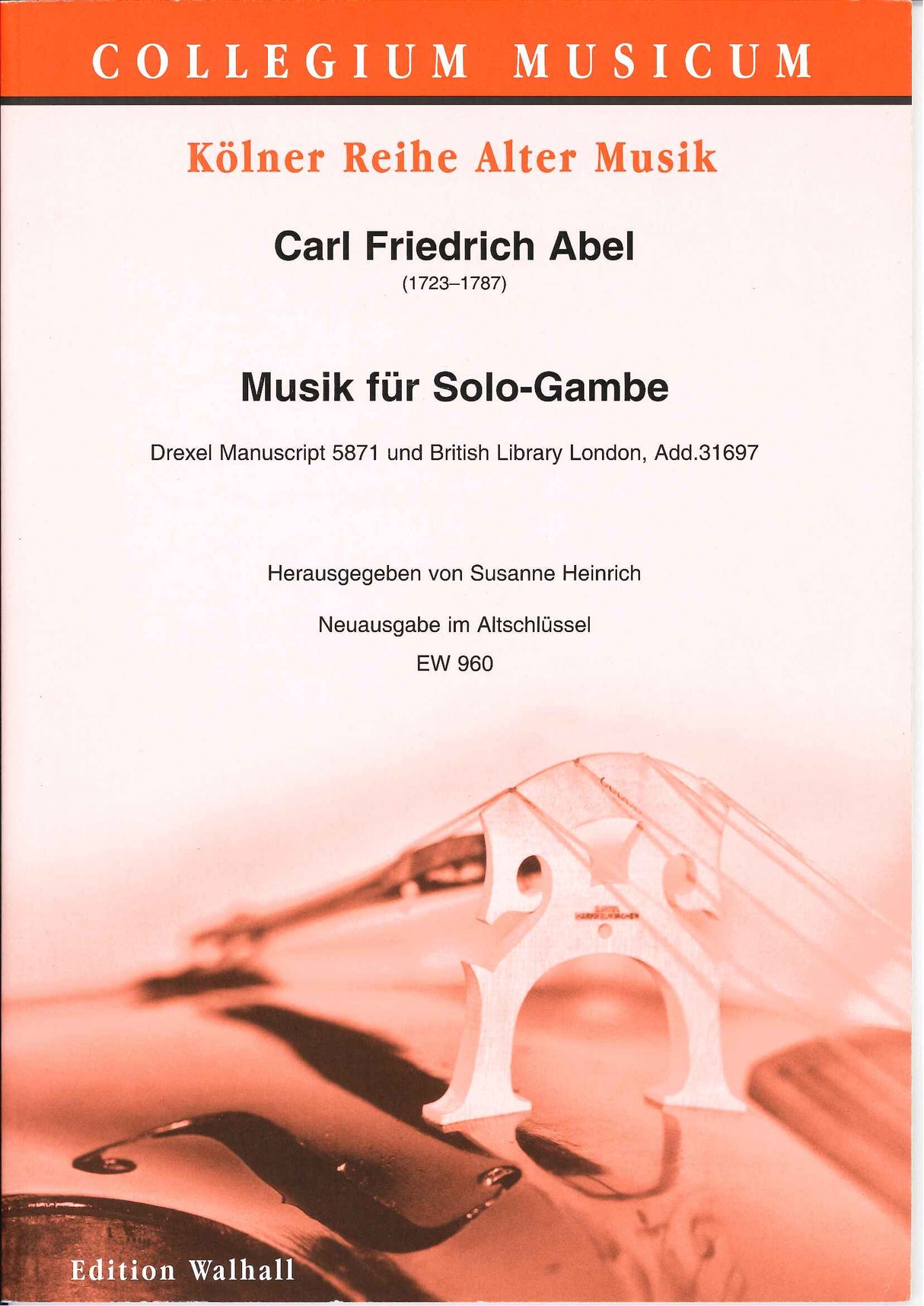 Abel, Musik fur Solo-Gambe: Alto Clef (Walhall)