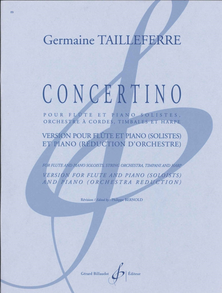 Tailleferre, Concertino. Fl,Pf,Pf (Billaudot)