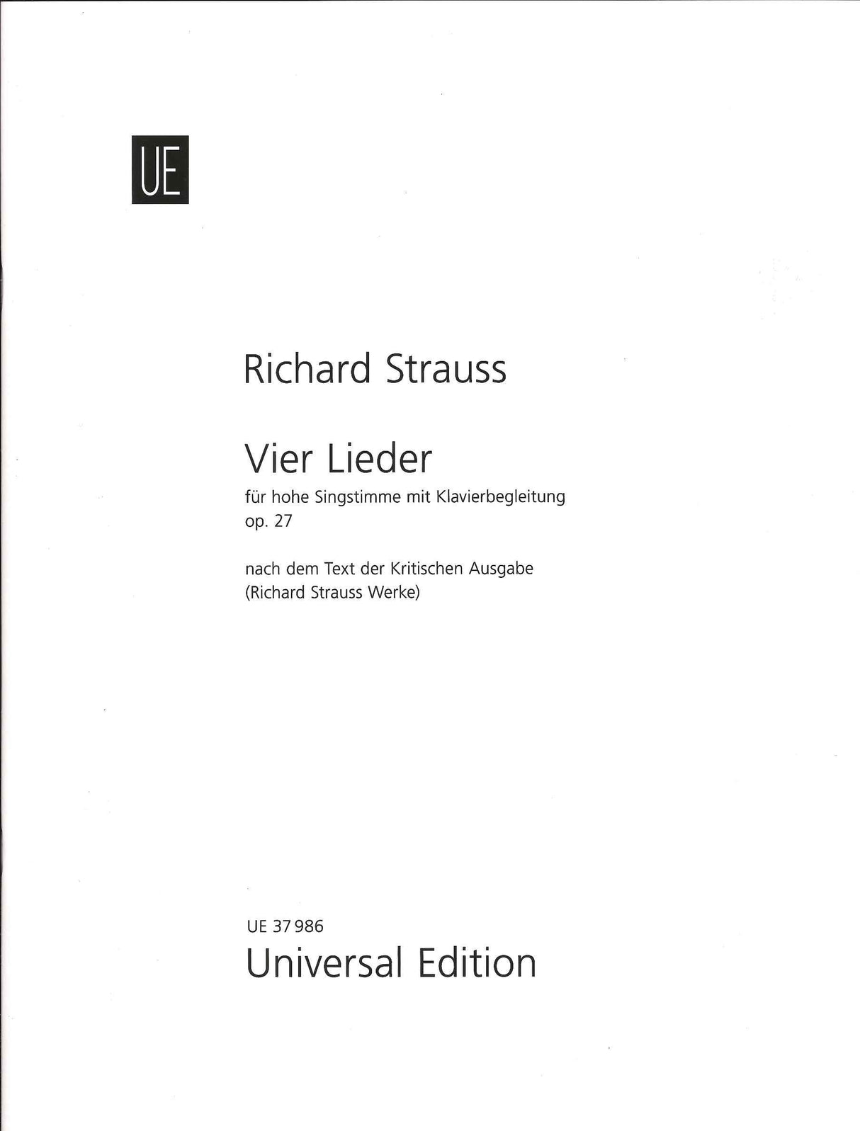 Strauss,R., 4 Lieder op. 27 (H) (Universal)