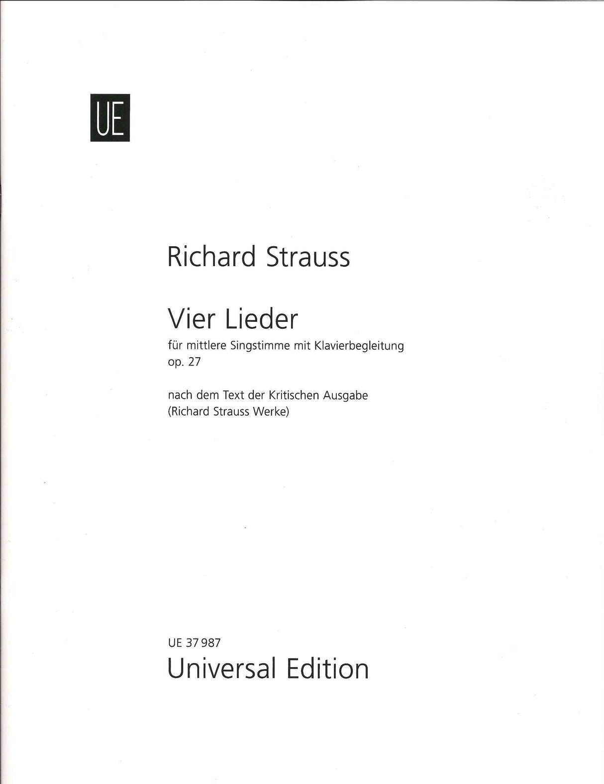 Strauss,R., 4 Lieder op. 27 (M) (Universal)