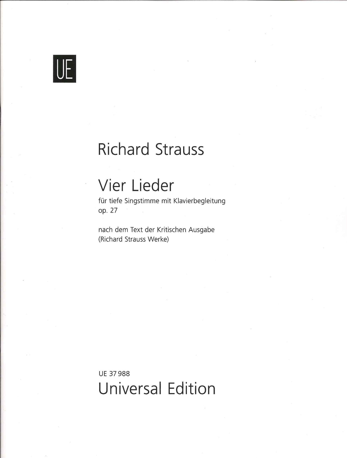 Strauss,R., 4 Lieder op. 27 (L) (Universal)