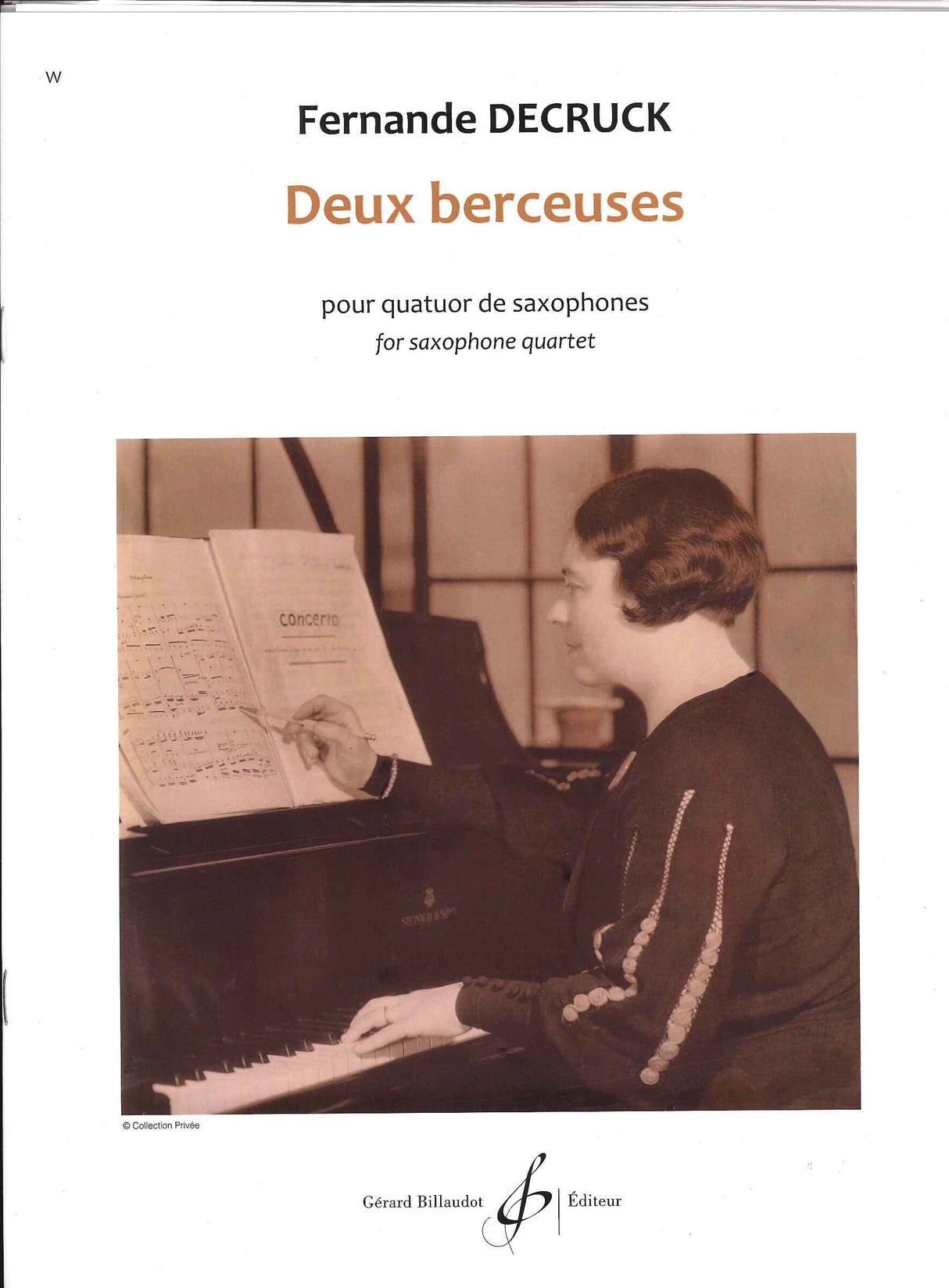 Decruck, 2 Berceuses (SATBr Sax) (Billaudot)