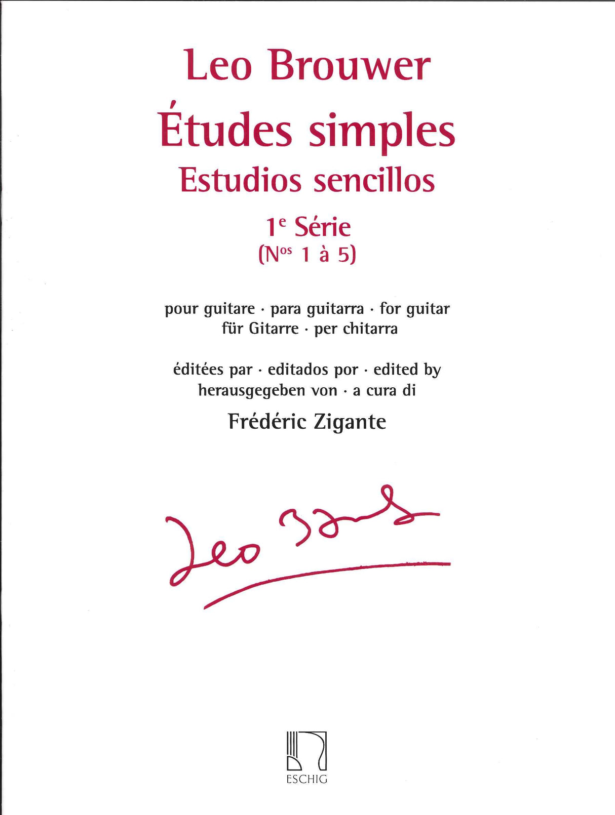Brouwer, Etudes simples 1: No. 1-5 (Eschig)