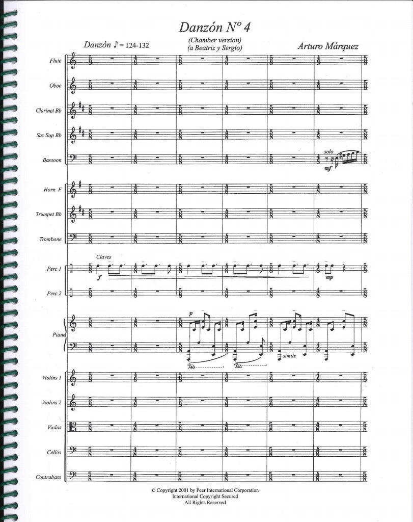 Marquez, Danzon No. 4: Chamber Version (Peermusic)