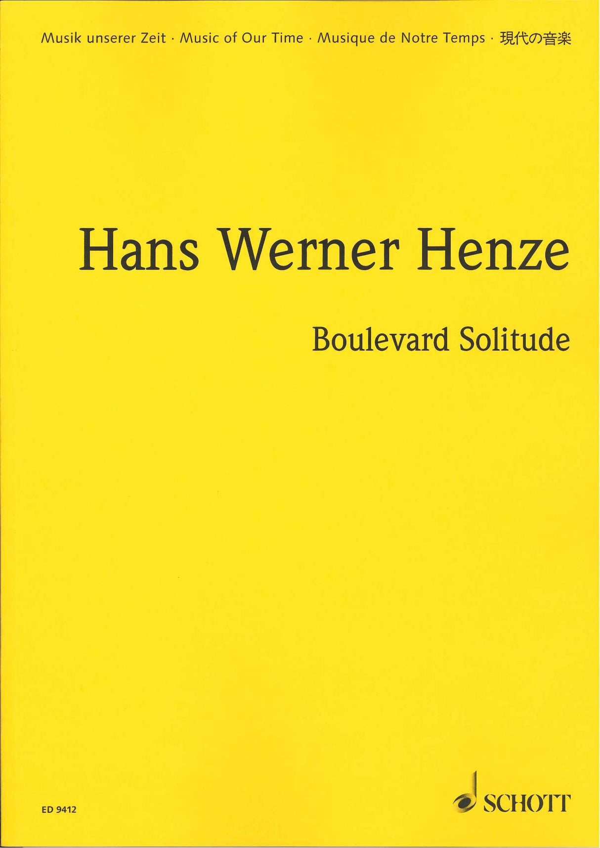 Henze, Boulevard Solitude (Schott)