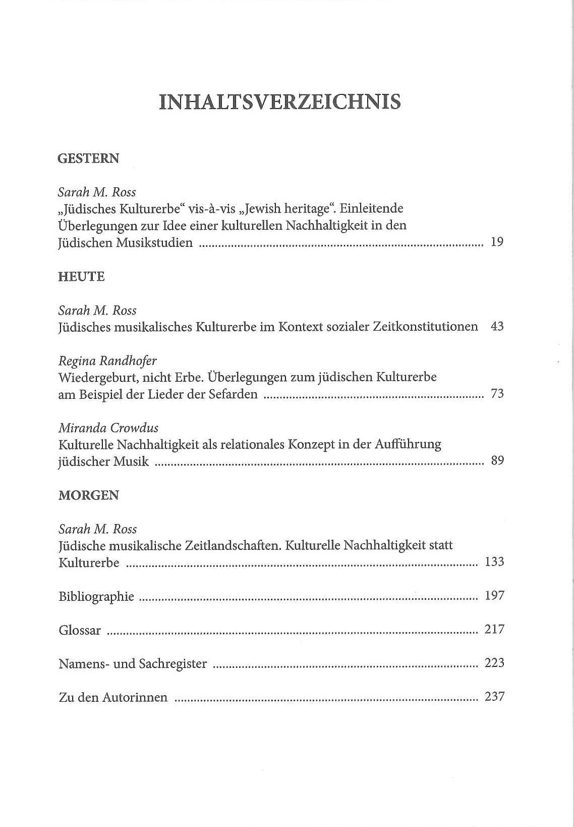 Ross, Judisches Kulturerbe MUSIK (Peter Lang)