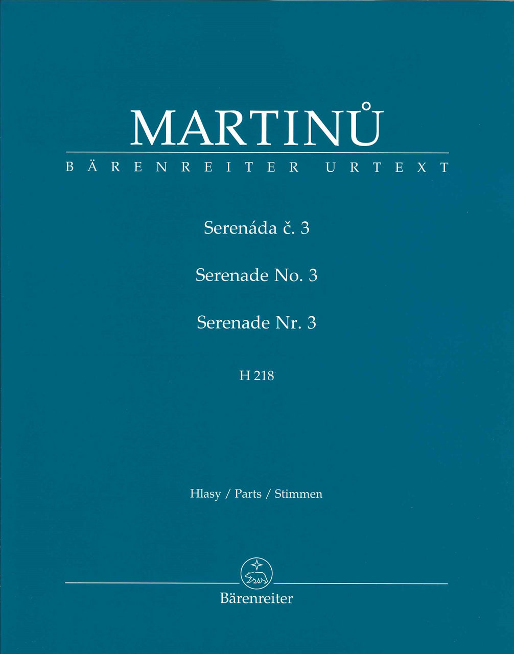 Martinu, Serenade No. 3 (Ob,Cl,4Vn,Vc) (Barenreiter)