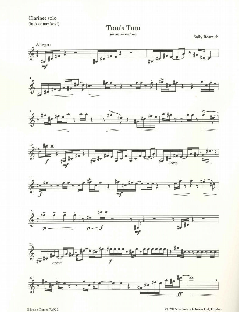 Beamish, Tom's Turn (1997) (Cl Solo) (Peters)