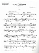 Durieux, Initial: Devenir III (BbCl Solo (Jobert)