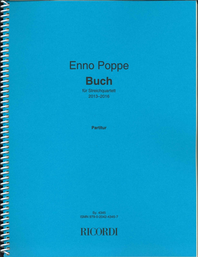 Poppe, Buch fur Streichquartett (2013-16 (Ricordi)