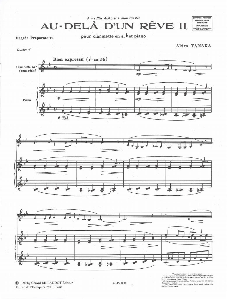 Tanaka,A,, Au-dela d'un reve II (Billaudot)