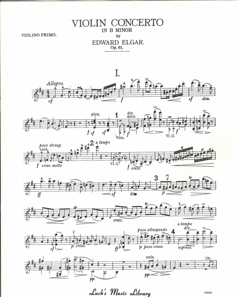 Elgar, Concerto for Violin op. 61 (Luck's Music)