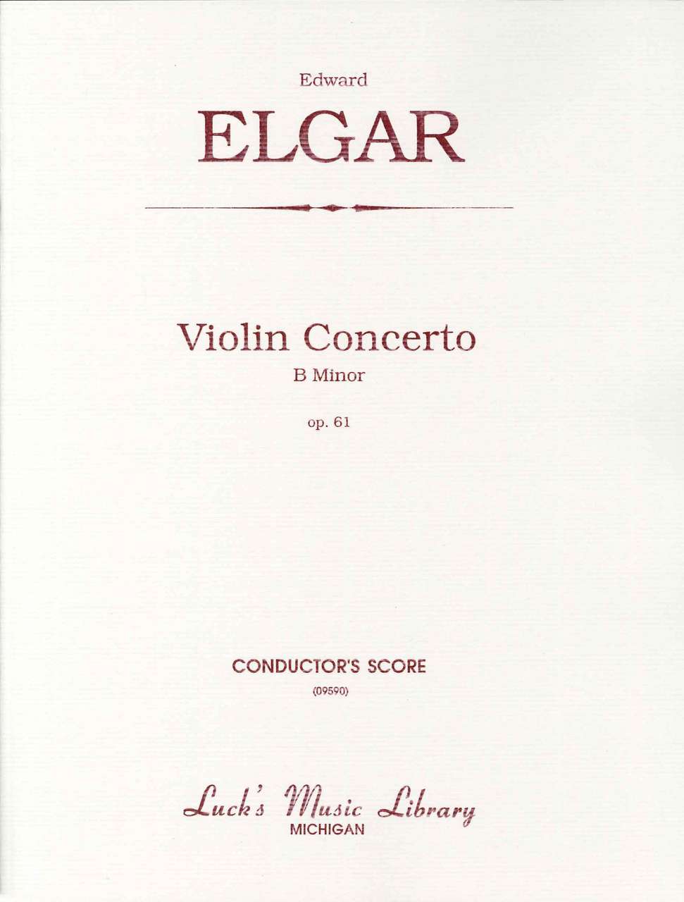 Elgar, Concerto for Violin: Full Score (Luck's Music)