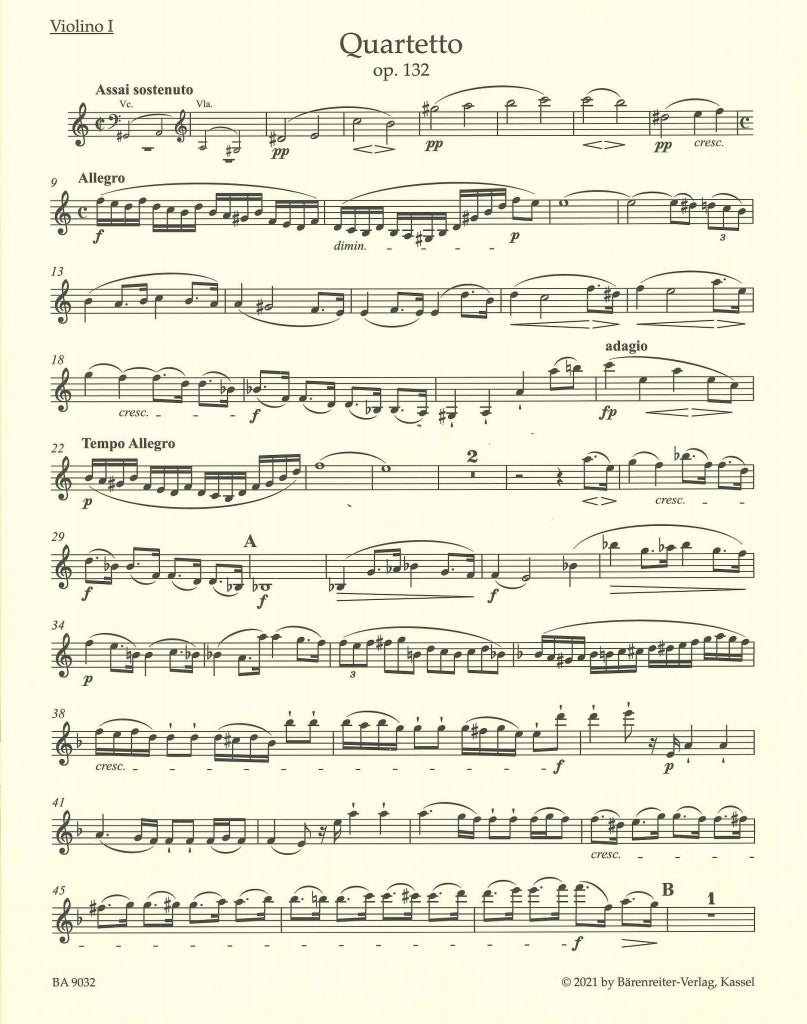 Beethoven, String Quartet op. 132 (Barenreiter)