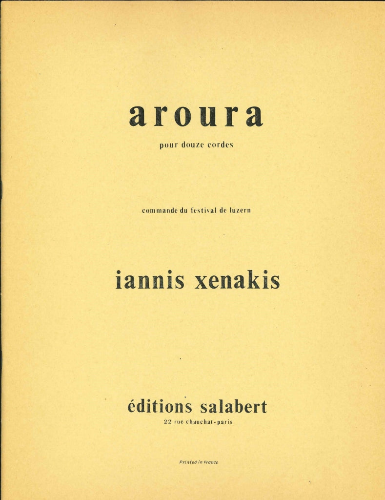 Xenakis, Aroura, pour 12 cordes (Salabert)
