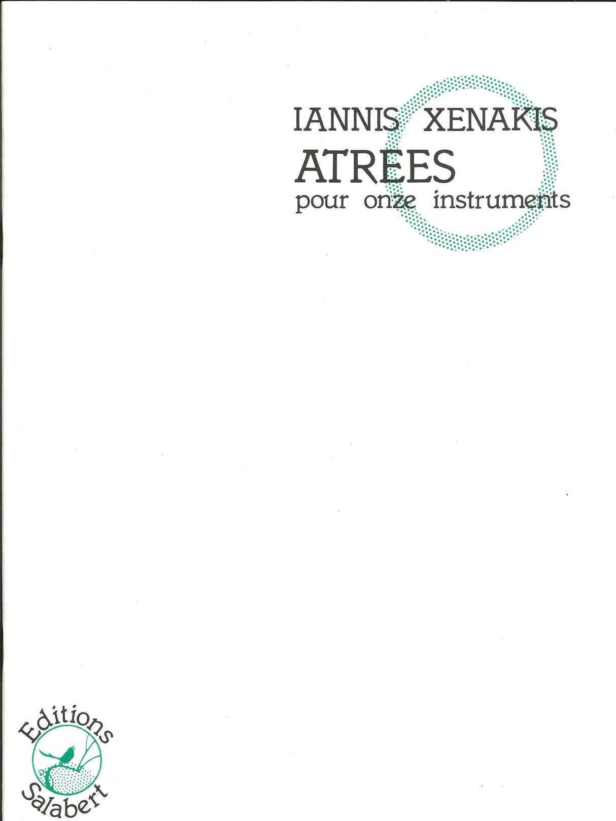 Xenakis, Atrees, pour 11 instruments (Salabert)