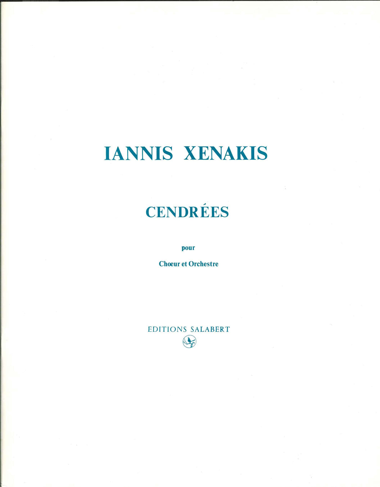 Xenakis, Cendrees, pour choeur et orch (Salabert)