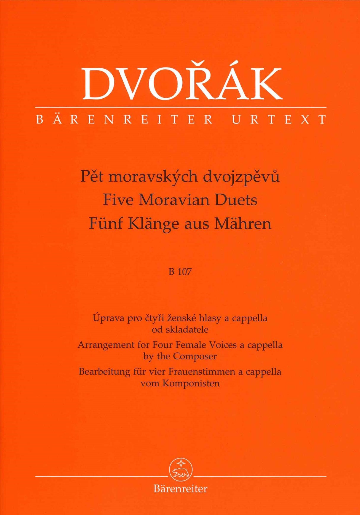 Dvorak, 5  Moravian Duets (SSAA) (Barenreiter)