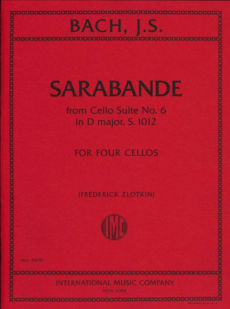 Bach, Suite BWV 1012, Sarabande (4Vc) (IMC)