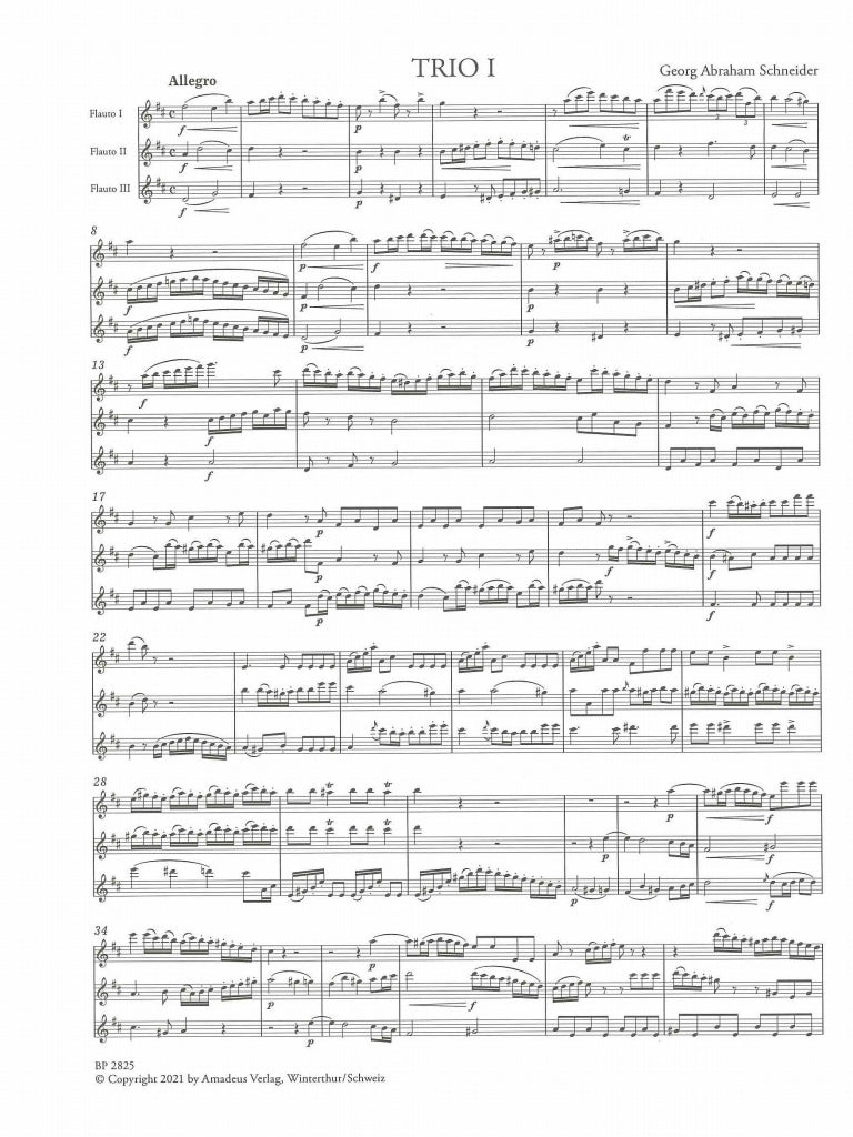Schneider, 6 Trios concertante, 1-3 3Fl (Amadeus Verlag)