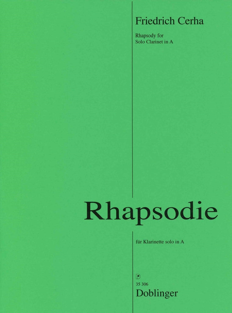 Cerha, Rhapsodie fur Klarinette solo (Doblinger)