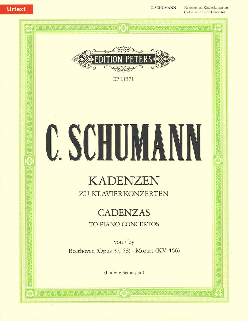 Schumann,C., Cadenzas LvB 3, 4; KV 466 (Peters)