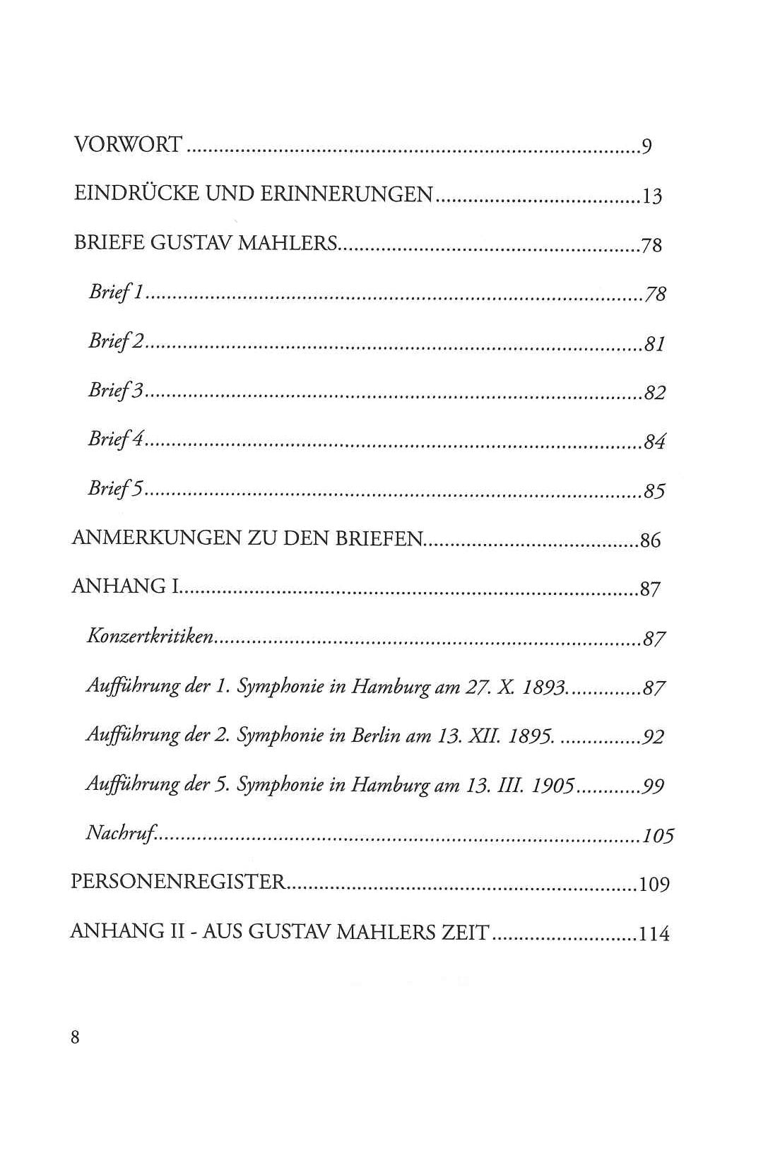 Gustav Mahler: Eindrucke und Erinnerunge (Pfohl-Woyrsch-Gesellschaft)