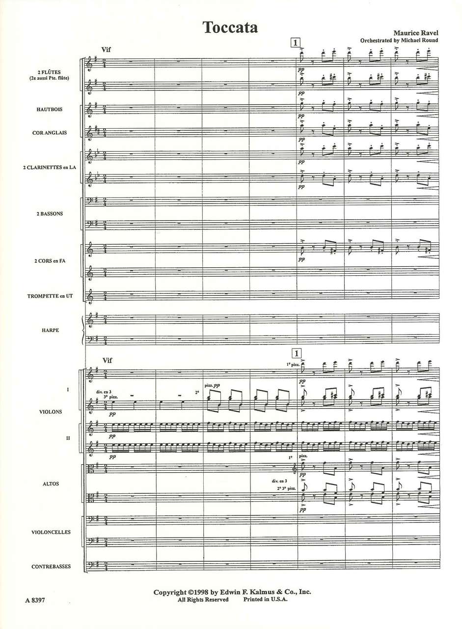 Ravel, Toccata: Full Score (E.F.Kalmus)