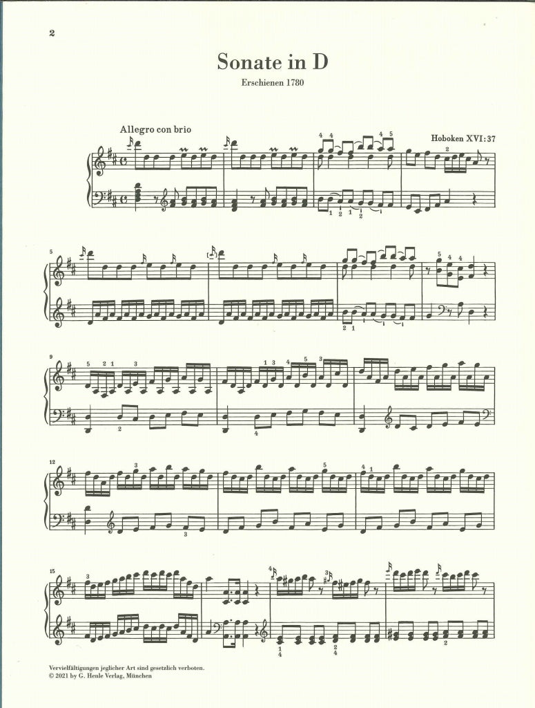 Haydn, Sonata Hob. 16/37 in D (rev.) (Henle)