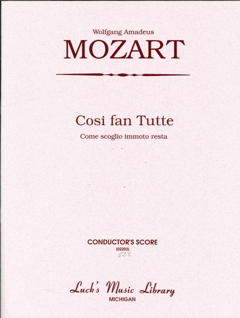 Mozart, Come scoglio immoto Full Score (Luck's Music)