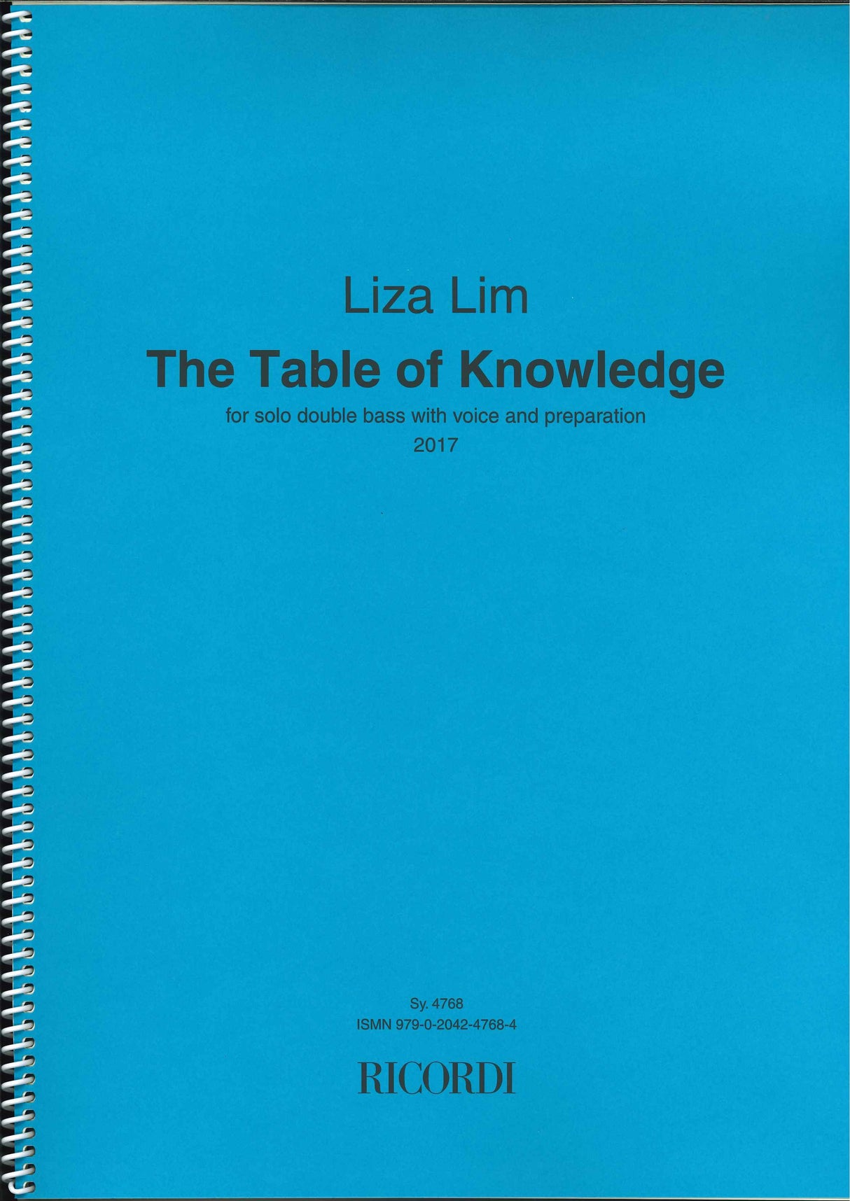 Lim, Table of Knowledge (CB+Voice) (Ricordi)