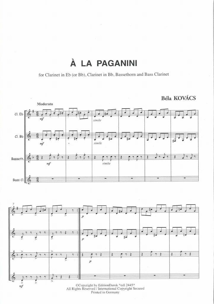 Kovacs, A la Paganini (4Cl) (Darok)