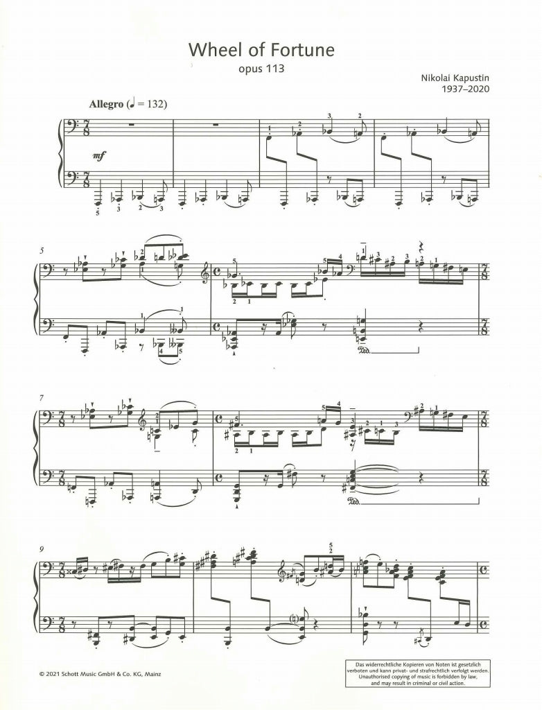 Kapustin, Wheel of Fortune, op. 113 (Schott)