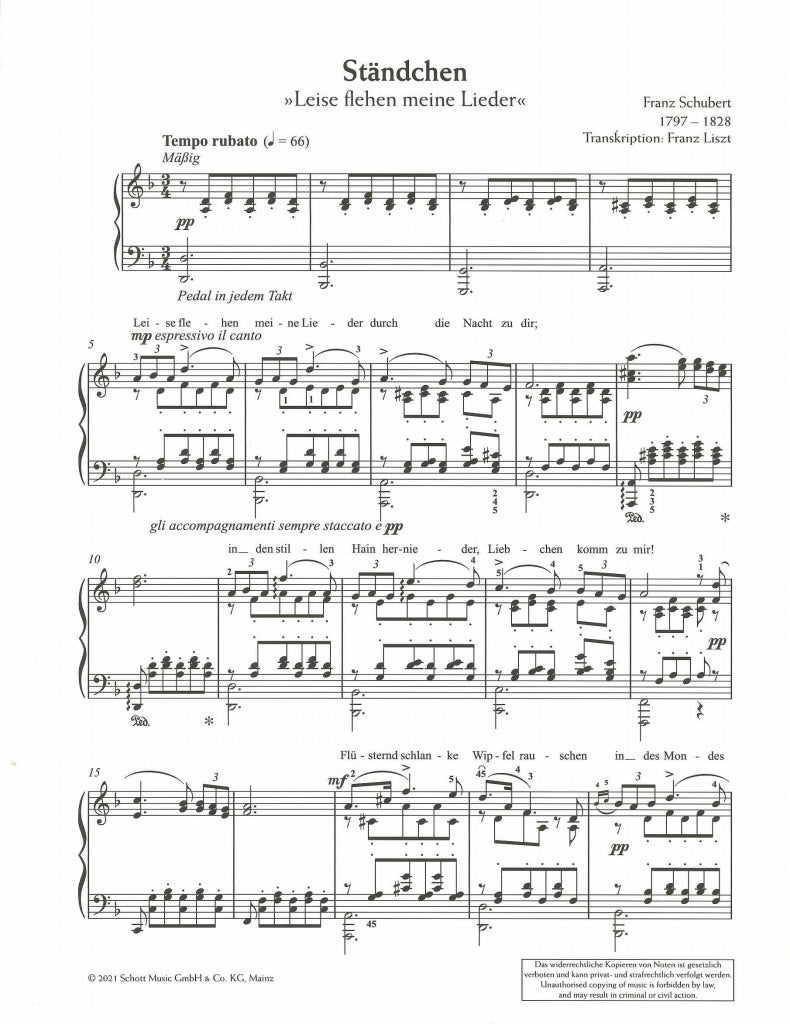Schubert/Liszt, Standchen (Schott)