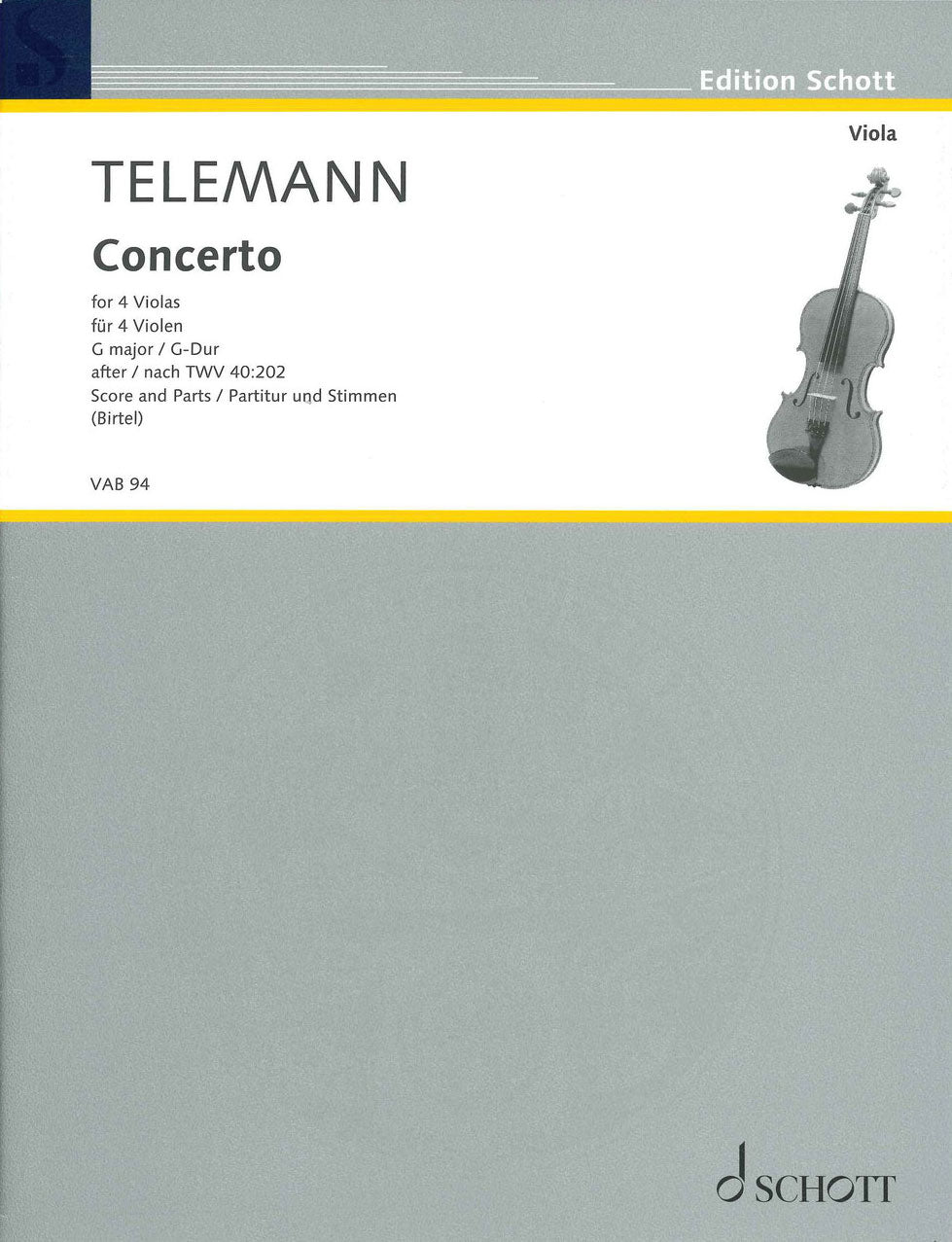 Telemann, Concerto in G TWV 40/202 (4Va) (Schott)