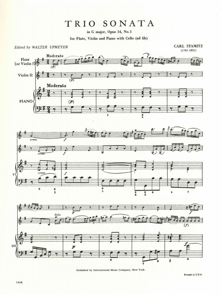 Stamitz, Trio Sonata op. 14/1 in G (IMC)