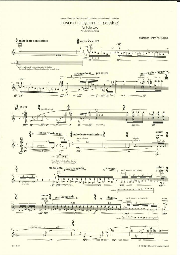 Pintscher, Beyond: A System of Passing (Barenreiter)