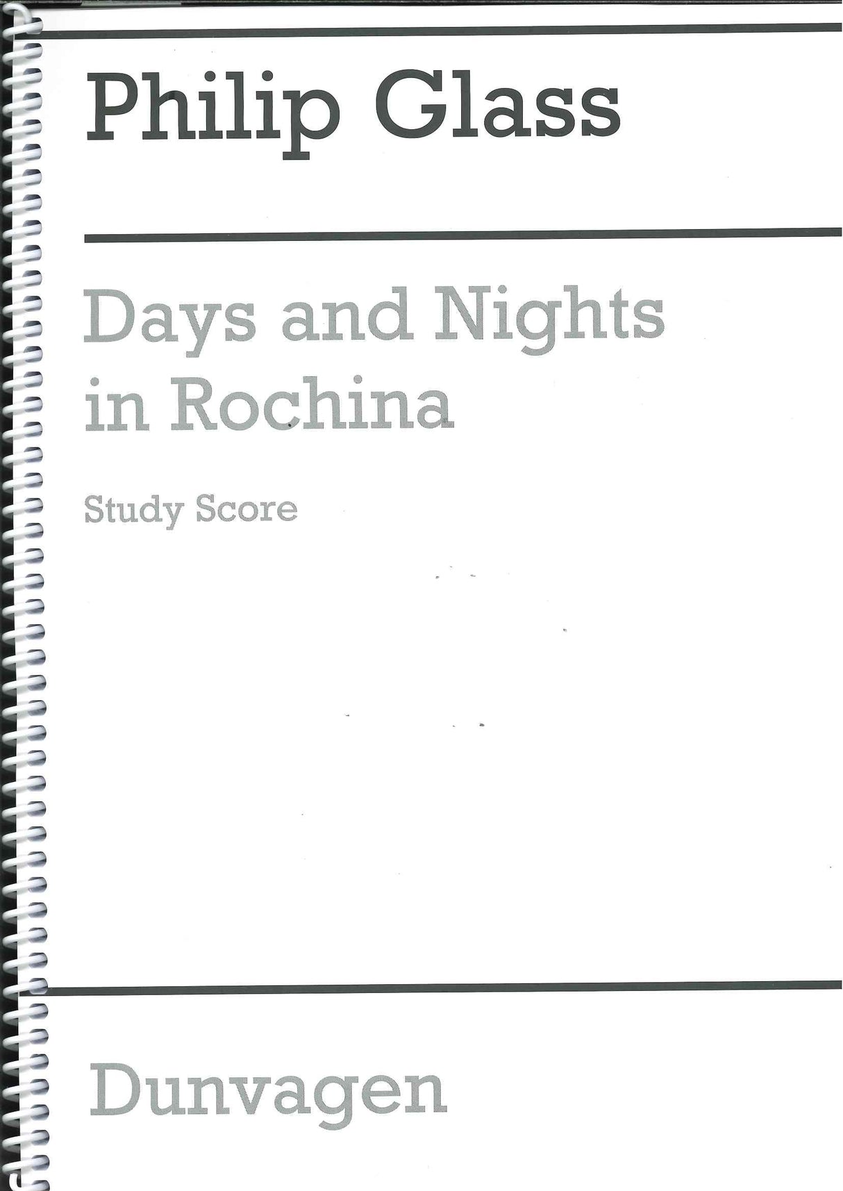 Glass, Days and Nights in Rocinha (Dunvagen/Chester)